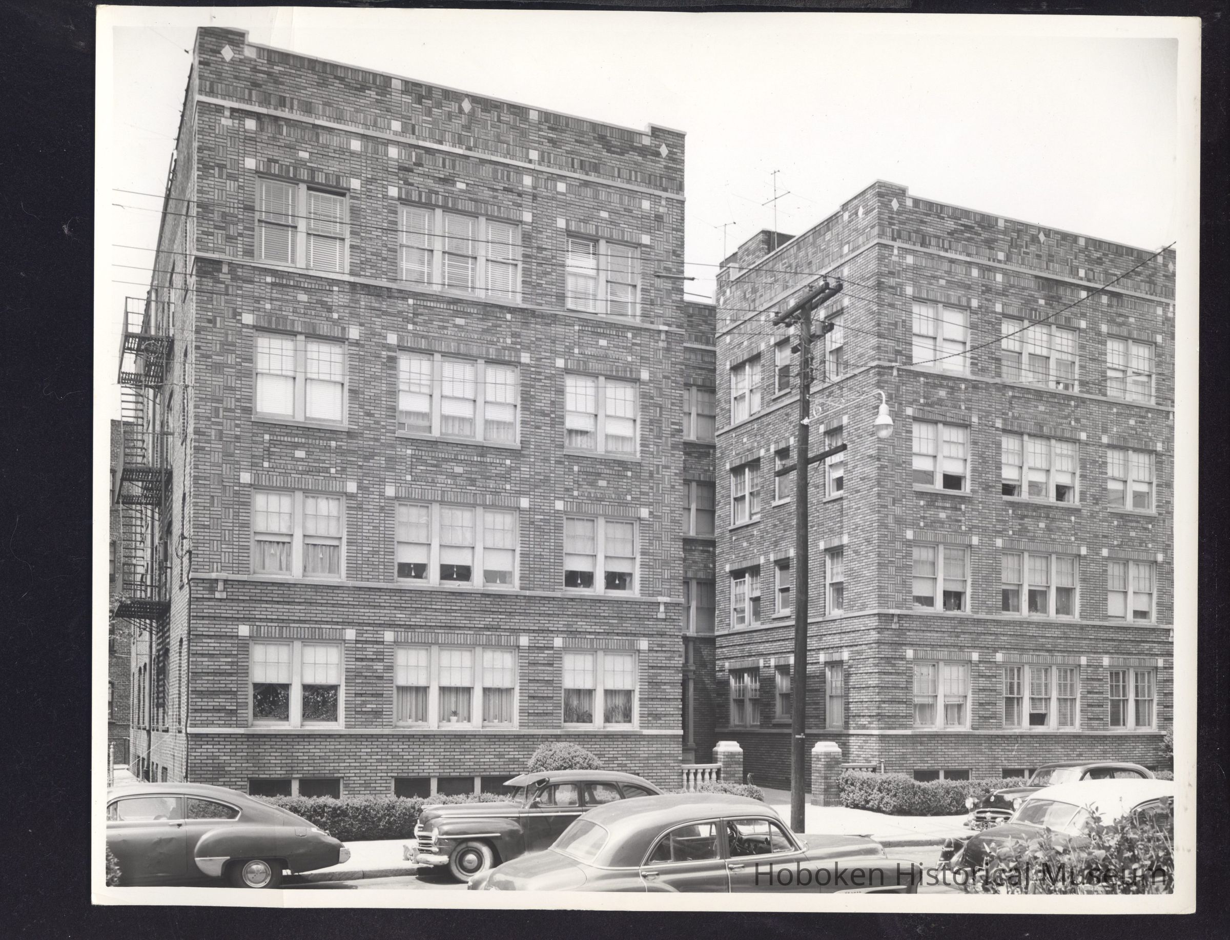 B&W photo of apartment building at 41-47 Mt. Pleasant Avenue, Newark. picture number 1