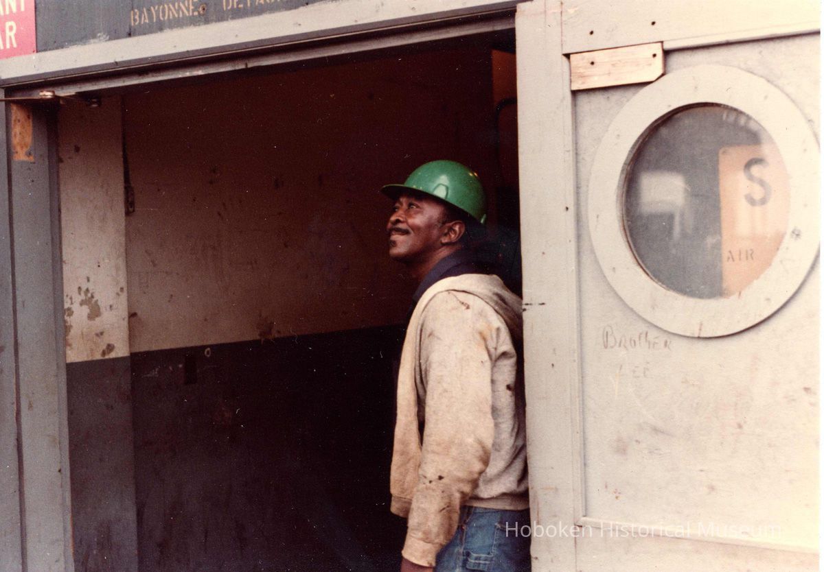 Digital scan of color photo of Bethlehem Steel Hoboken Shipyard, Hoboken, no date, circa 1970-1980. picture number 1