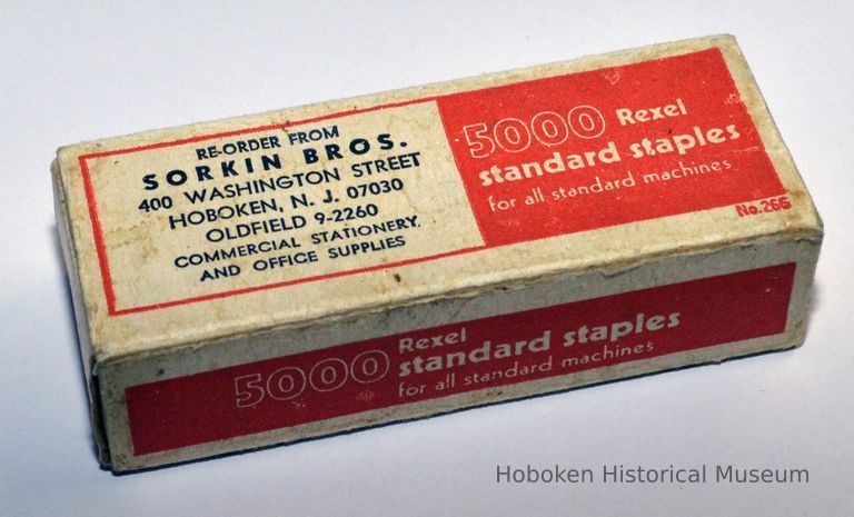 Sorkin box for standard staples (desk stapler)