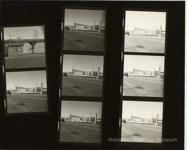 B+W negative contact sheet of images of Hoboken taken by John Conn. no date, [1976]. picture number 1