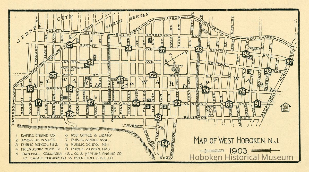 Digital image of black-and-white map of West Hoboken, 1903. picture number 1