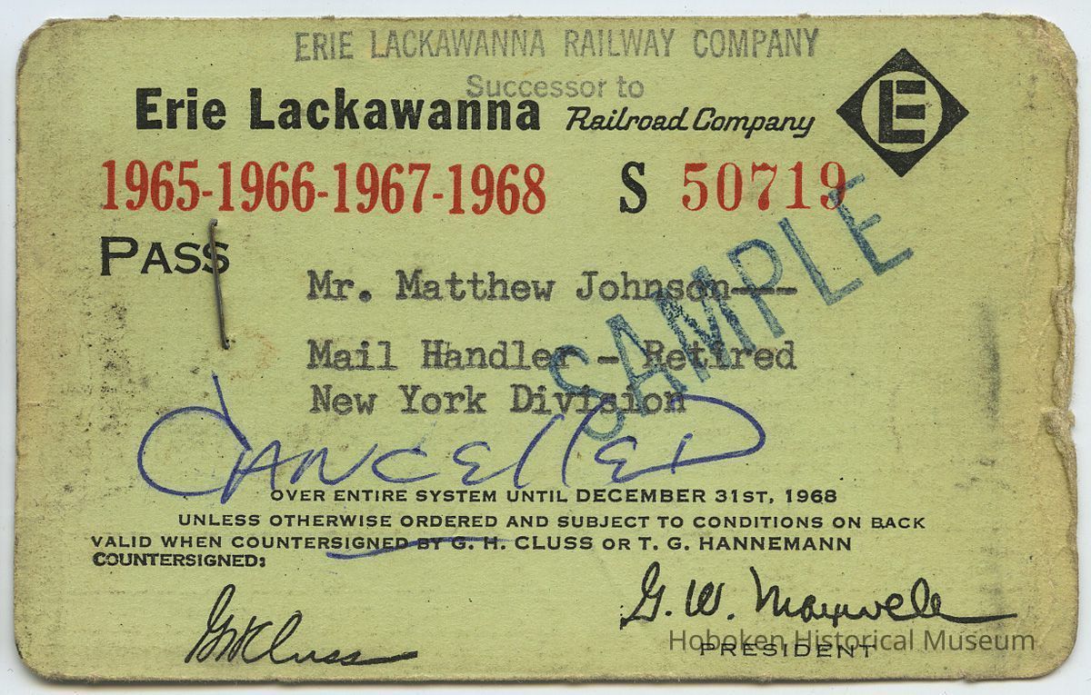Pass: Erie Lackawanna Railway Company