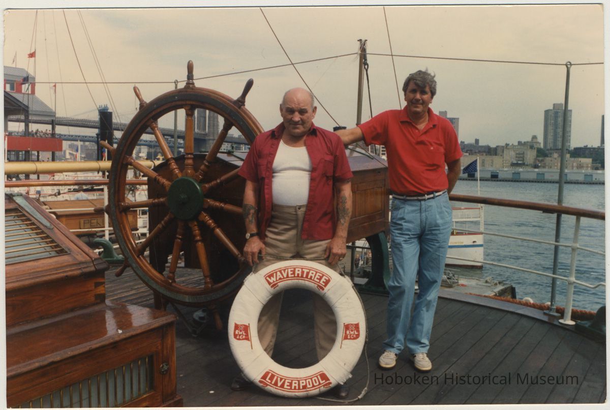 01 Wavertree at South Street; Anton Peskens with life preserver