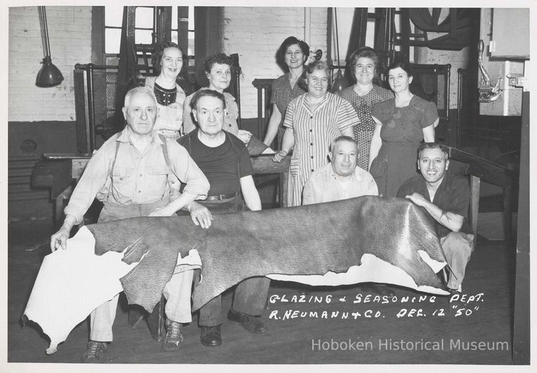 B+W photo of R. Neumann & Co. glazing and seasoning department, Hoboken, December 12, 1950. picture number 1