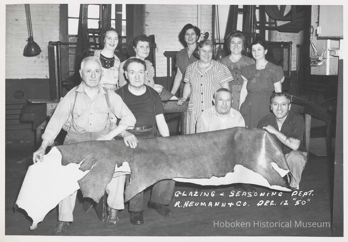 B+W photo of R. Neumann & Co. glazing and seasoning department, Hoboken, December 12, 1950. picture number 1