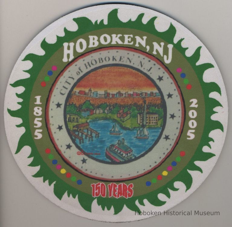 mouse pad commemorating Hoboken's 150 Years (Sesquicentennial)