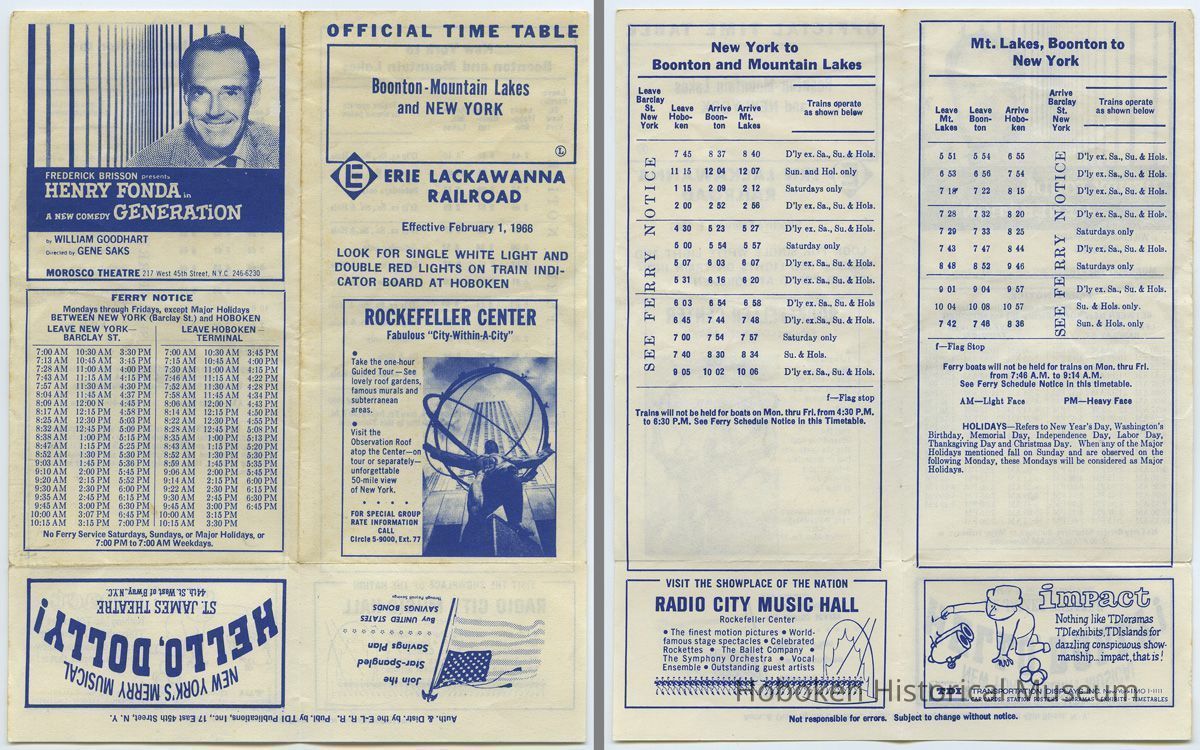 front and back: Boonton - Mountain Lakes & New York