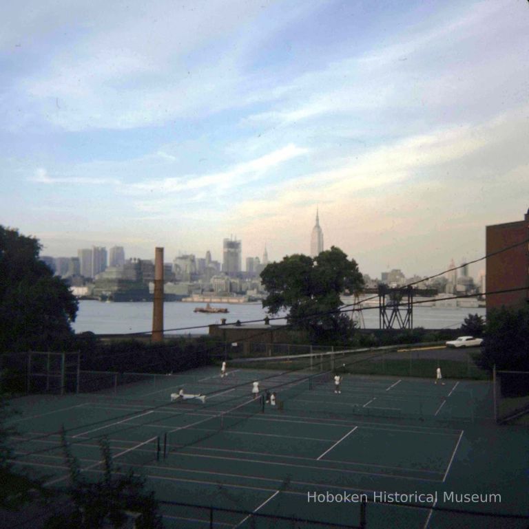 Color slide of New York City view from Castle Point area, Hoboken, August, 1972. picture number 1