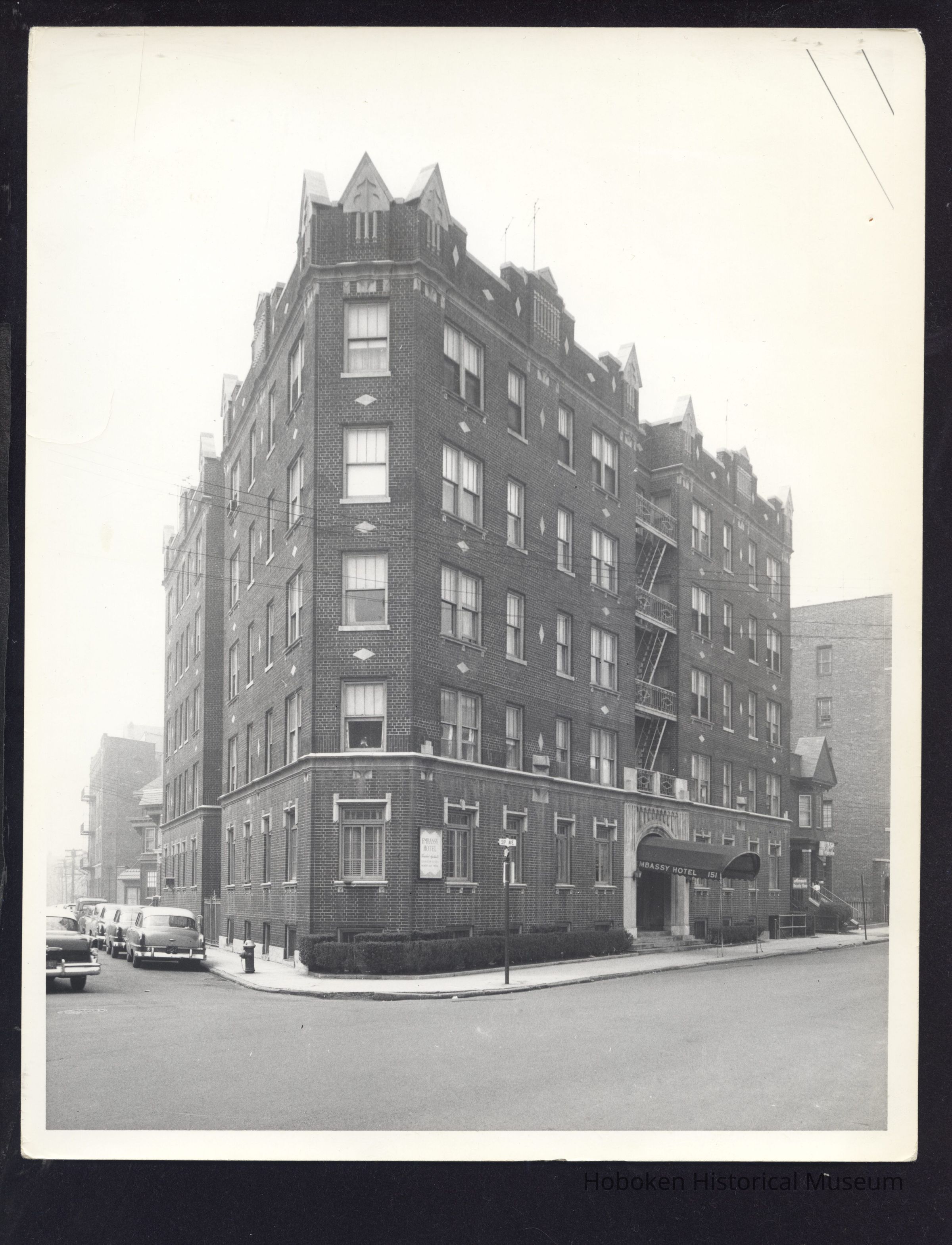 B&W photo of the Embassy Hotel, 151 Sip Avenue, Jersey City, NJ picture number 1