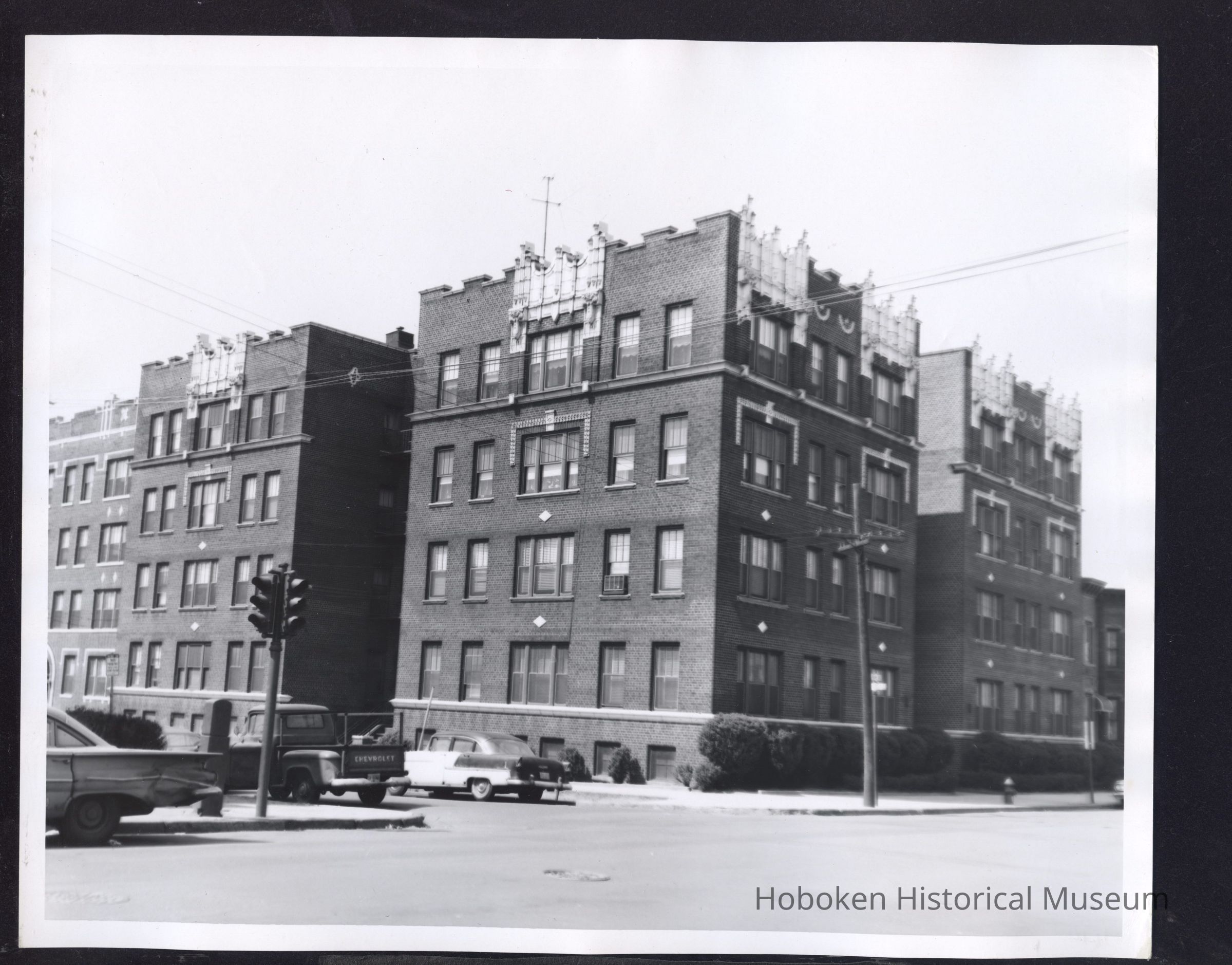 B&W photo of apartment building at 355 Bergen Avenue, Jersey City. picture number 1