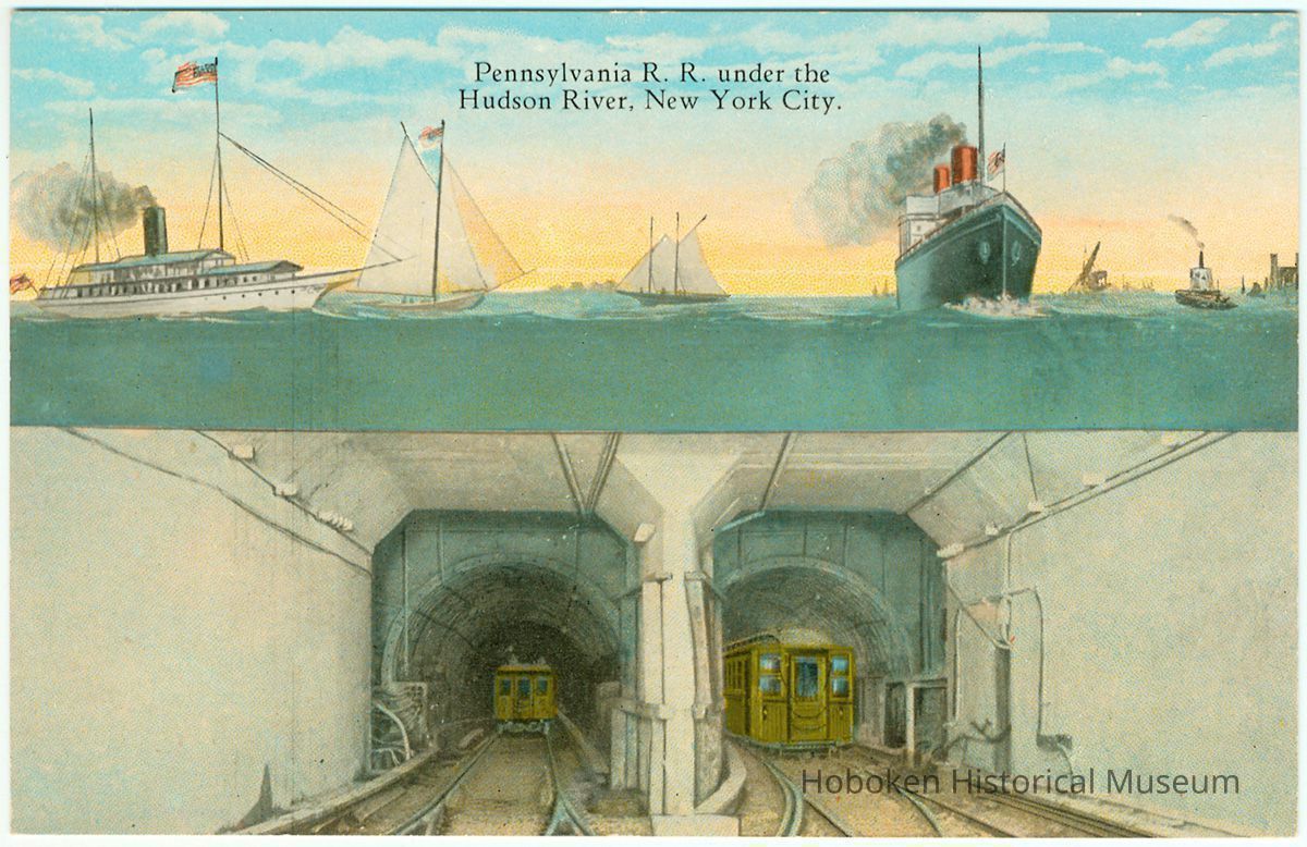 Digital image of postcard titled: Pennsylvania R.R. under the Hudson River, New York City. No date, ca. 1910. picture number 1