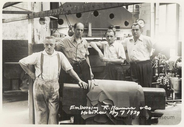 B+W photo of R. Neumann & Co. embossing department, Hoboken, August 7, 1939. picture number 1