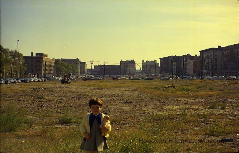 Color photo negative of of Patricia Samperi on Fourth St., Hoboken, no date, circa 1971. picture number 1