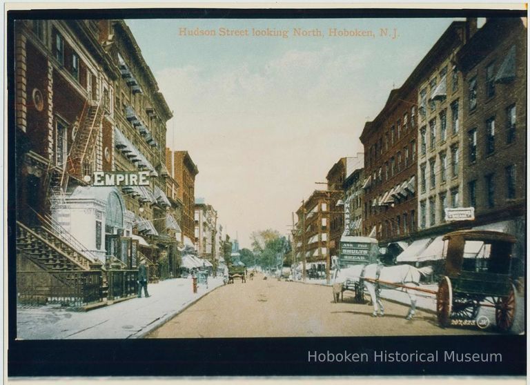 Hudson Street looking North postcard, copy print.