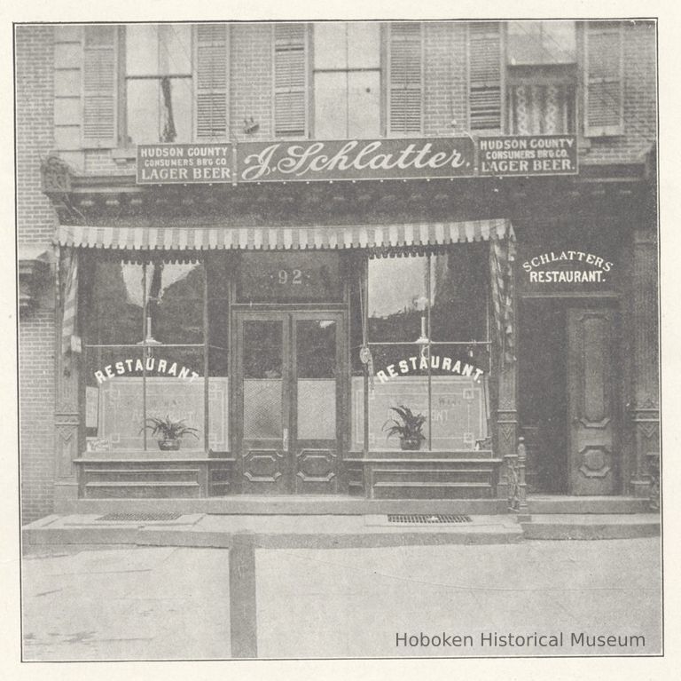 J. Schlatter, Schlatter's Restaurant, 92 Hudson St.