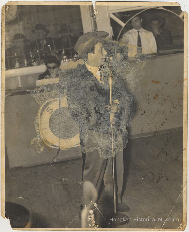 B+W photo of Patty Prince performing, no place, no date, circa 1940-50. Inscribed to Biggie. picture number 1