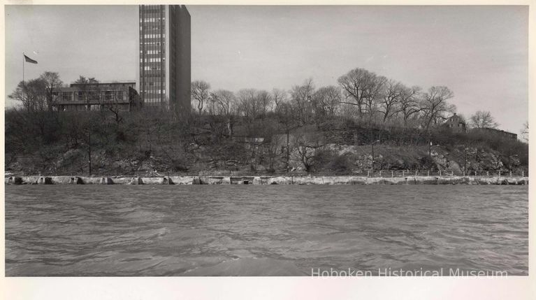 Digital image of B+W photo of the Hoboken waterfront, Hoboken, circa 1987. picture number 1