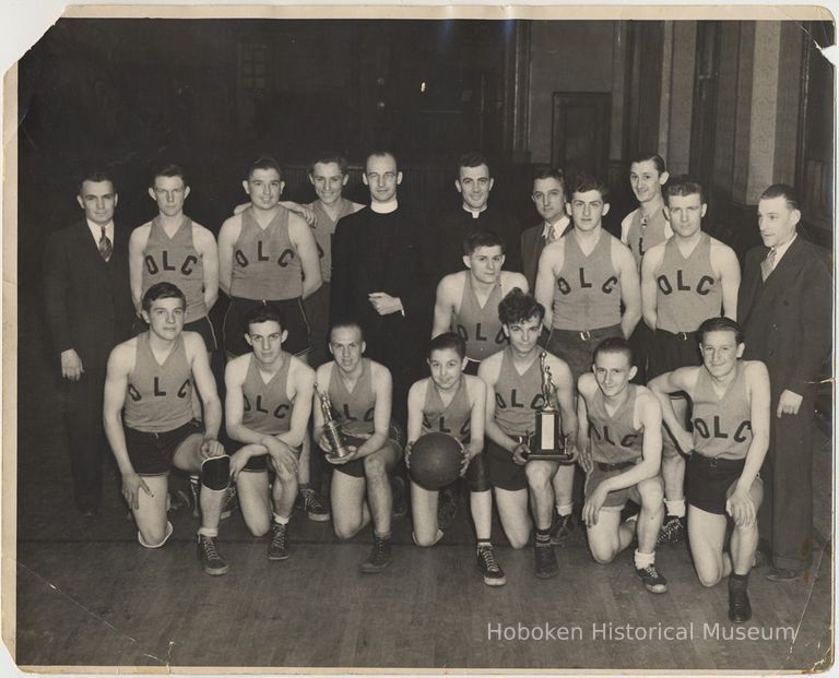 B+W photo of Our Lady of Grace Parochial School basketball team, Hoboken, no date, circa 1945-1950. picture number 1