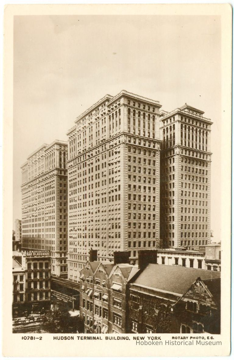 Digital image of Hudson & Manhattan R.R. postcard titled: Hudson Terminal Building, New York. 1908. picture number 1