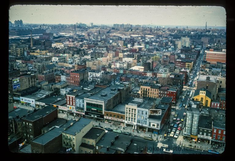 Color slide of aerial view from Hudson & 3rd looking SW picture number 1