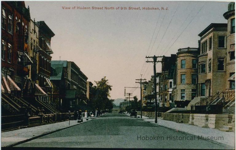 Hudson Street North of 9th Street postcard, copy print