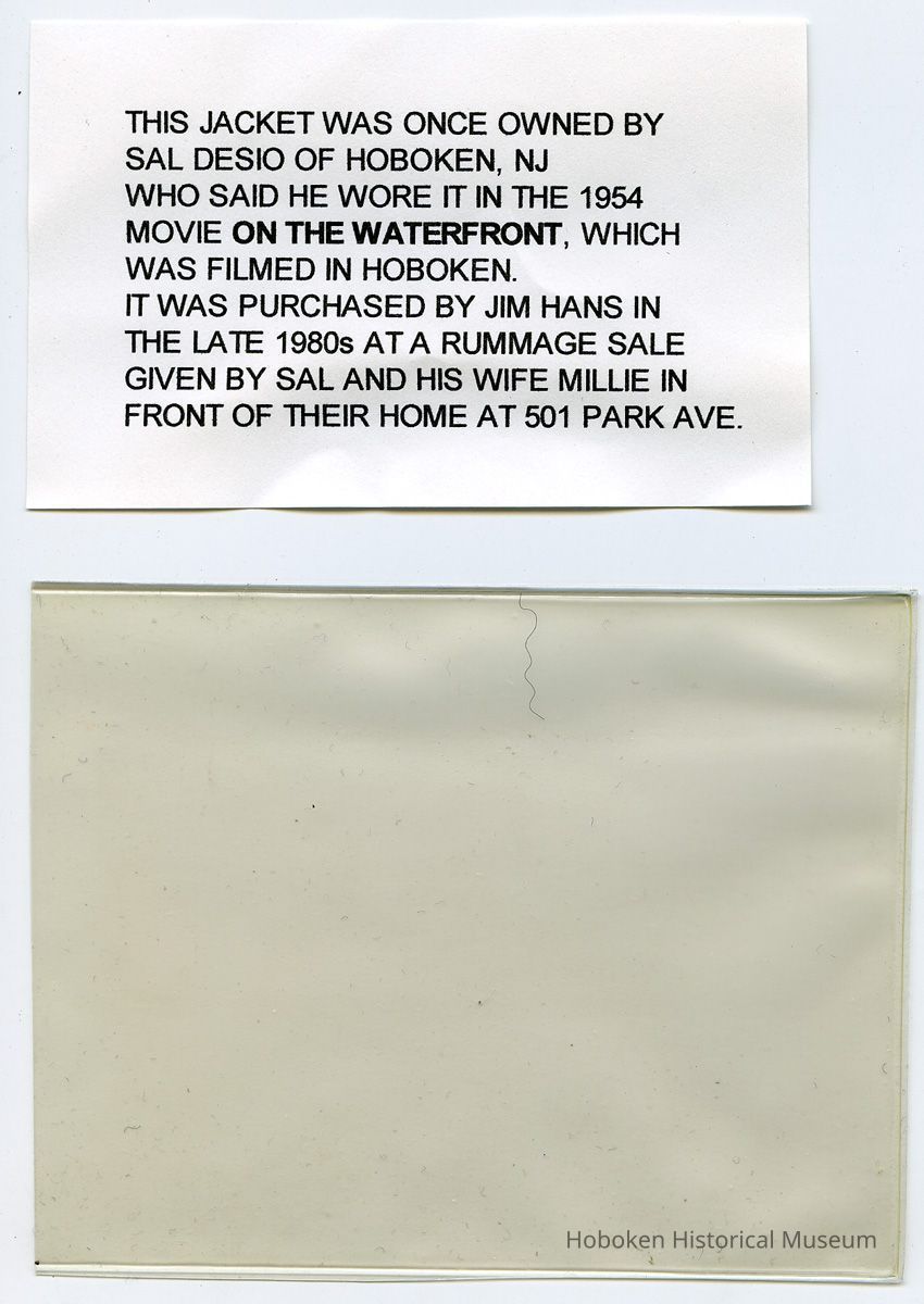 Hans slip with provenance; plastic sleeve