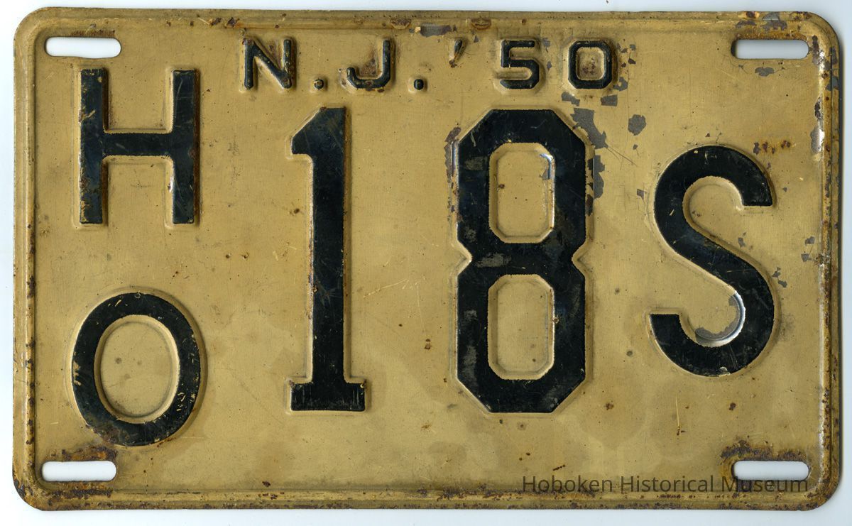 1950 New Jersey motor vehicle license plate