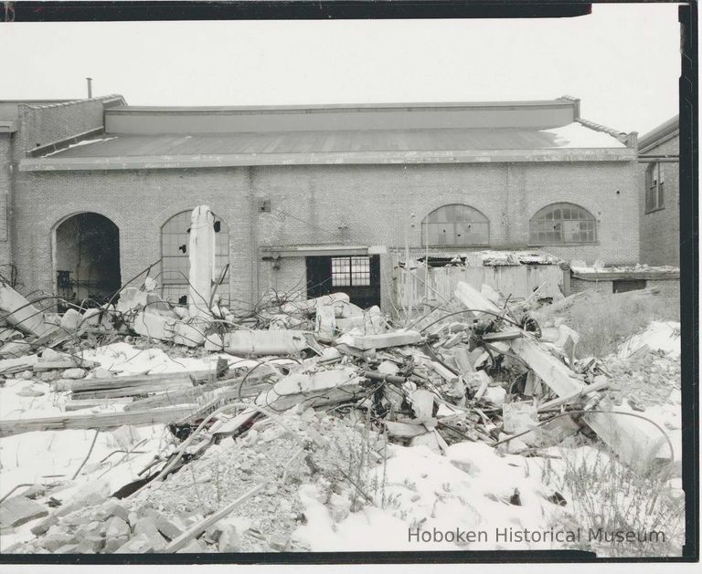 B+W photo of buildings, interiors and exteriors, of the Bethlehem Steel Shipyard, Hoboken Division, no date (ca 1990.) picture number 1