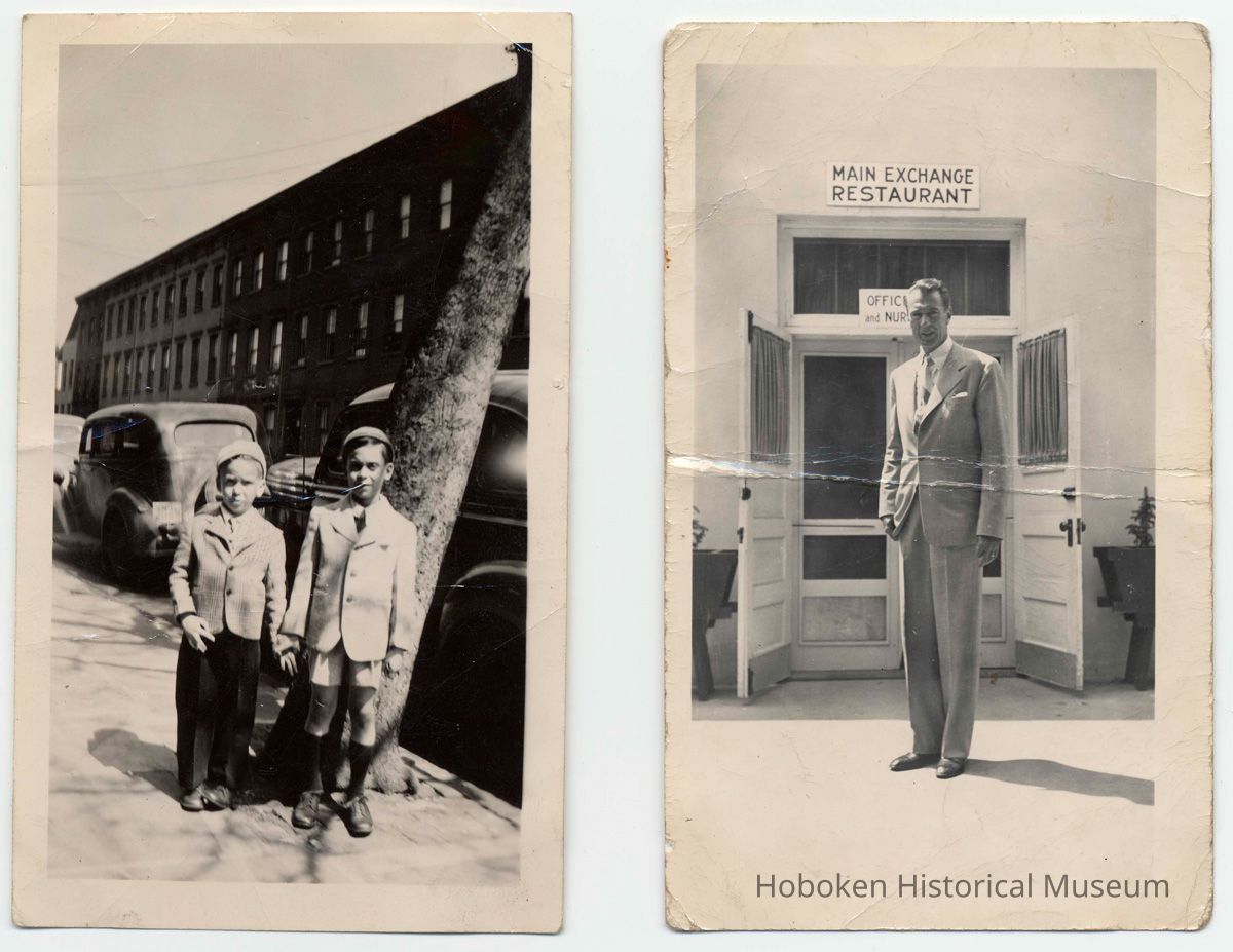Digital image of two B+W photos: Ken Schultz ca. 4-5 years old with another boy; a man, probably Hoboken, no date, ca. 1945. picture number 1