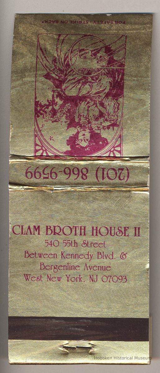 Clam Broth House II (two) matchbook cover