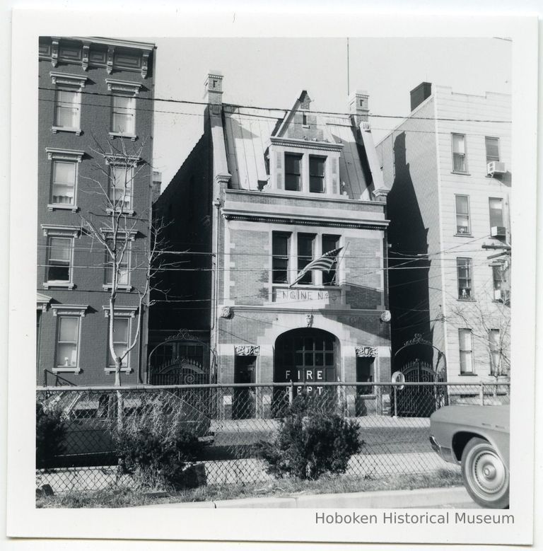 B+W photo of firehouse, Engine Co. No. 5, 410-412 Grand St., Hoboken, ca. 1975-1976. picture number 1