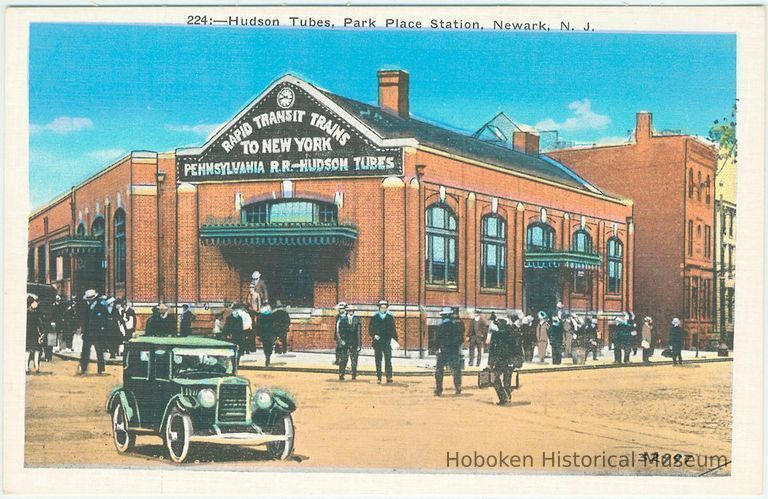 Digital image of Hudson & Manhattan R.R. postcard titled: 224 Hudson Tubes, Park Place Station, Newark, N.J. no date, ca. 1915. picture number 1