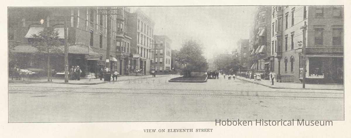 Printed B+W photograph of View on Eleventh Street, Hoboken, ca. 1890's. picture number 1