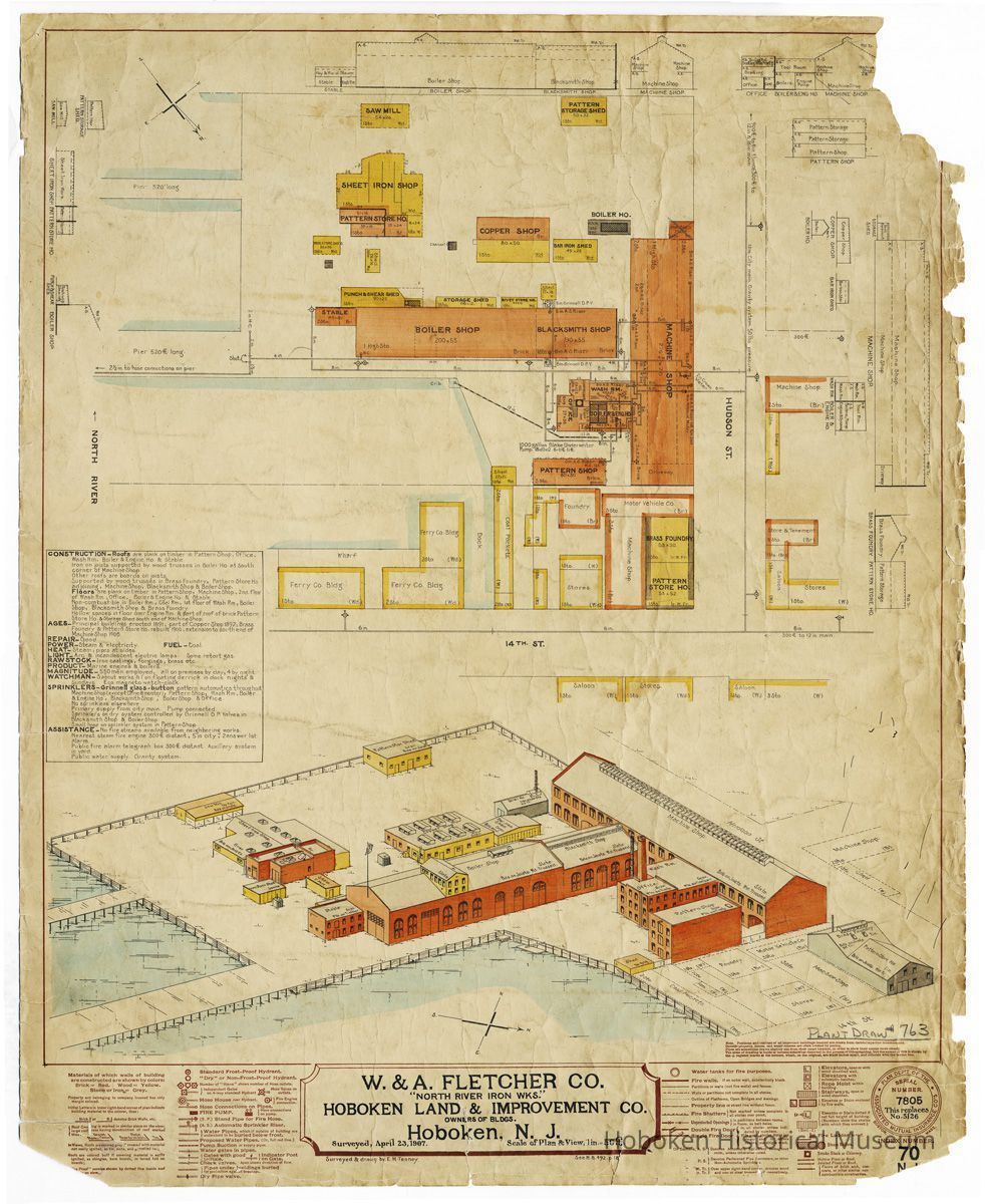 full sheet (slightly enhanced) 1907 Fletcher fire map