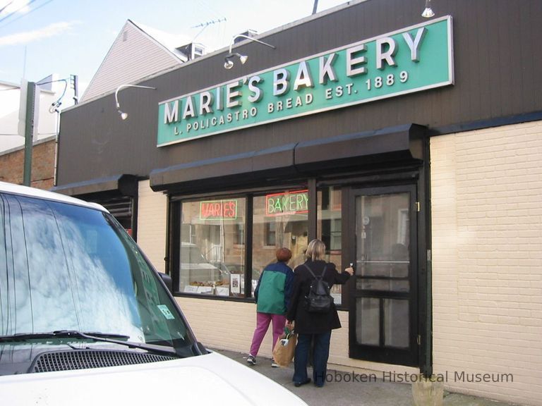 Digital copy of color photo of food tour members outside Marie's Bakery, 261 Second St., Hoboken, Oct. 18, 2003. picture number 1