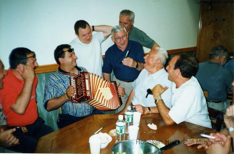 Color photo of the interior of the Monte San Giacomo Democratic Club, Inc. at 531 Adams St., during a Museum visit, Hoboken, July 9, 2000. picture number 1