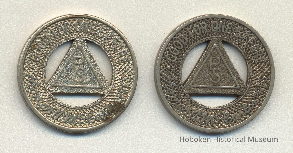 two examples, side 1: Good for one 5¢ [cent] Fare; Thomas N. McCarter, Pres