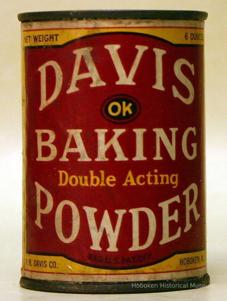 front Davis Baking Powder six ounce can