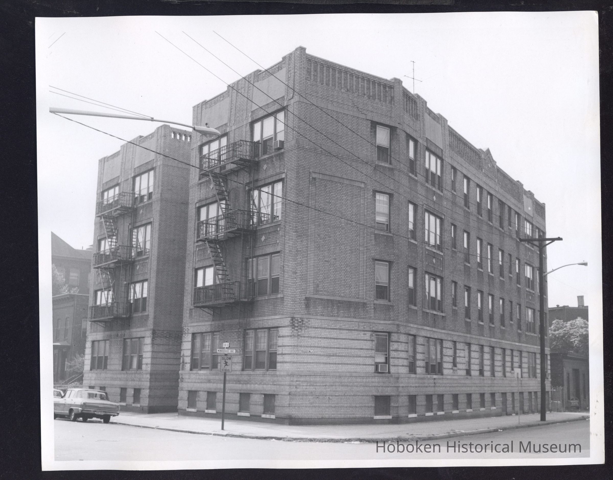 B&W photo of apartment building at 89 Storms Avenue, Jersey City. picture number 1