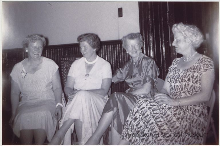 Black-and-white photo of four teachers at Wallace Grammar School, Hoboken, N.J., 1954. picture number 1