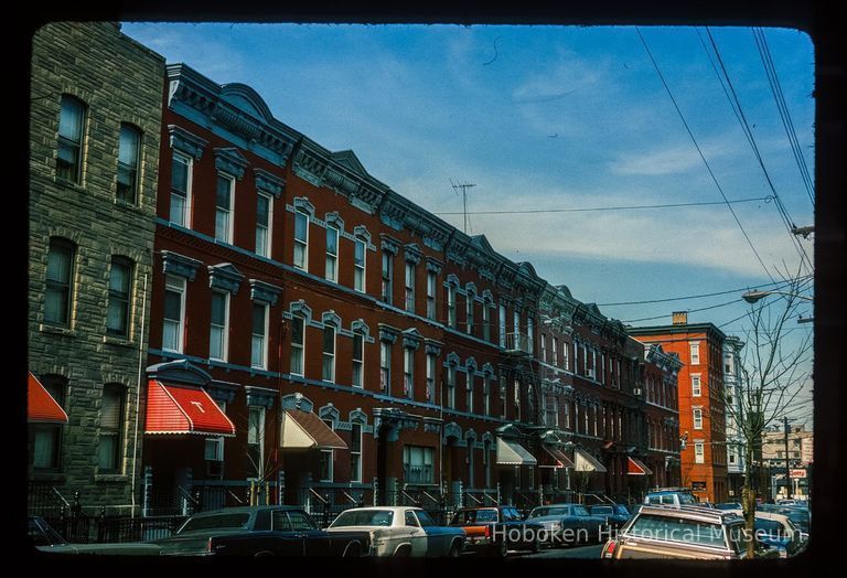 Color slide of eye-level view of row houses on Park between 12th & 13th looking NW picture number 1