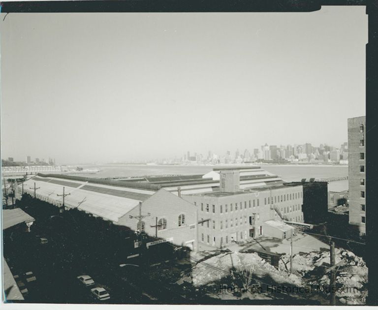 B+W photo of buildings, interiors and exteriors, of the Bethlehem Steel Shipyard, Hoboken Division, no date (ca 1990.) picture number 1