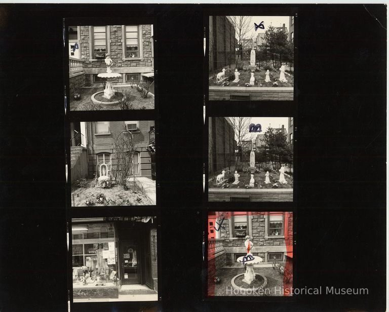 B+W negative contact sheet of images of Hoboken taken by John Conn. no date, [1976]. picture number 1