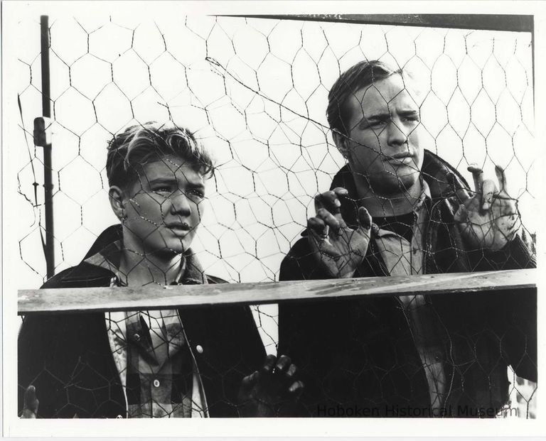 Tom Hanley & Marlon Brando at pigeon coop on rooftop