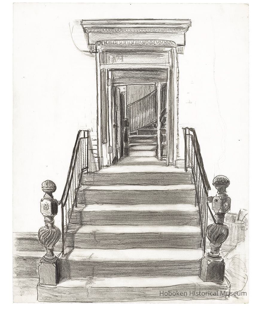 Greyscale Illustration of 5th and Adams St. by Kevin McCloskey, circa 1986 picture number 1