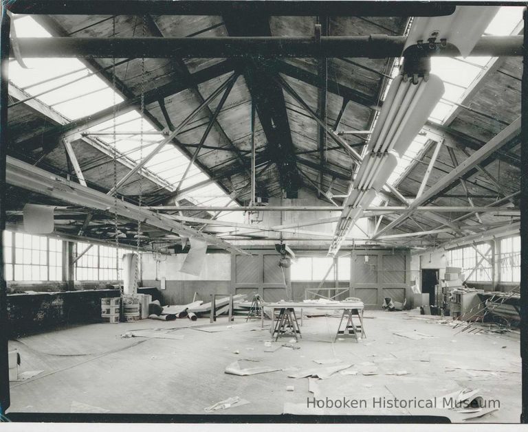 B+W photo of buildings, interiors and exteriors, of the Bethlehem Steel Shipyard, Hoboken Division, no date (ca 1990.) picture number 1