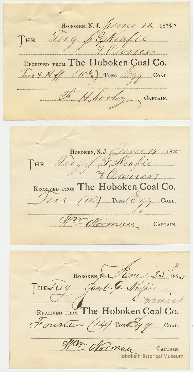 Hoboken Coal Co. receipts