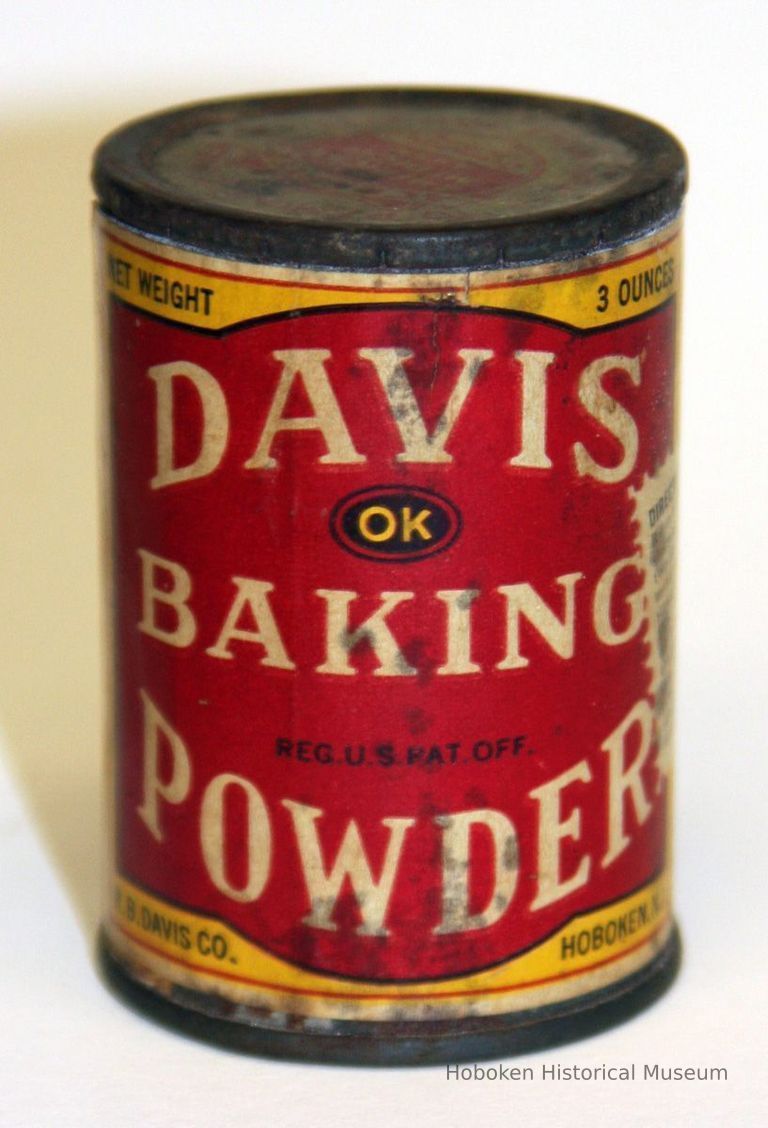 front Davis Baking Powder three ounce can