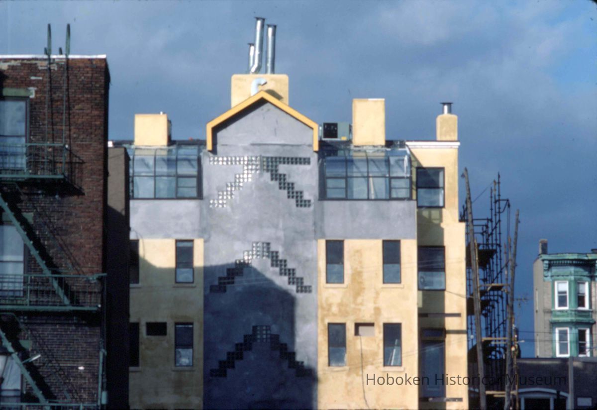 Color slide of building under renovation on or near Newark and Garden Sts., Hoboken, ca. 1984. picture number 1