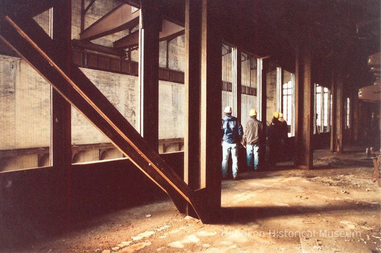 Digital image of color photo of the interior of the former Hudson & Manhattan Rail Road powerhouse, Jersey City, Oct., 1999. picture number 1